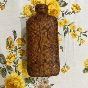 Vintage Snake Skin Covered Bottle or Large Flask